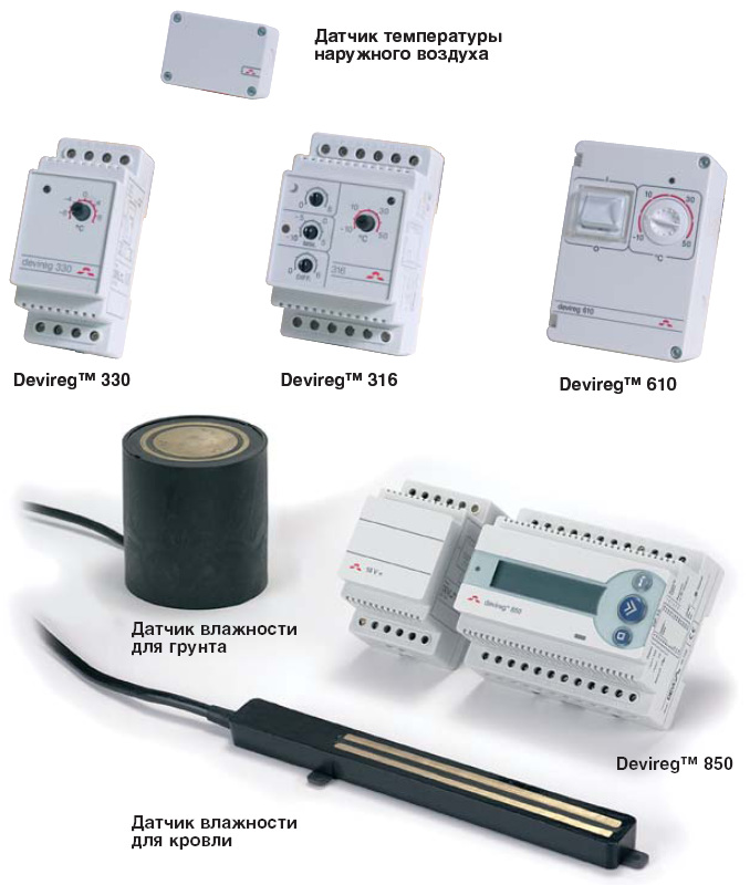Терморегуляторы и датчики DEVI для систем снеготаяния